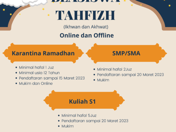 Beasiswa Tahfizh Azzahrawain Indonesia